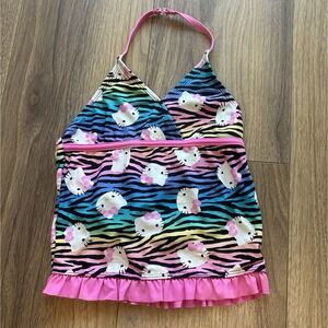 Hello Kitty Bathing Suit Top‎ – Size 7-8 Girls – Black & Pink Swimsuit